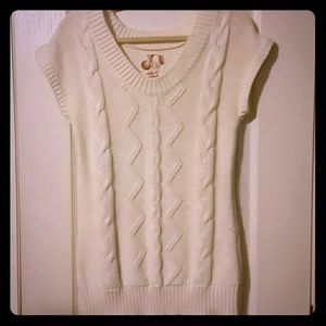 SALE! Cute Short Sleeveless Cream Sweater